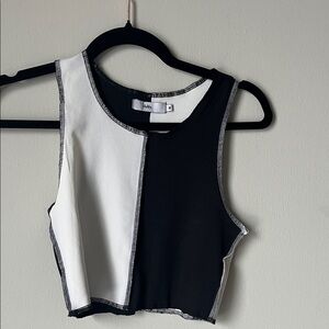 ADIKA Black and White Sleeveless Crop Top